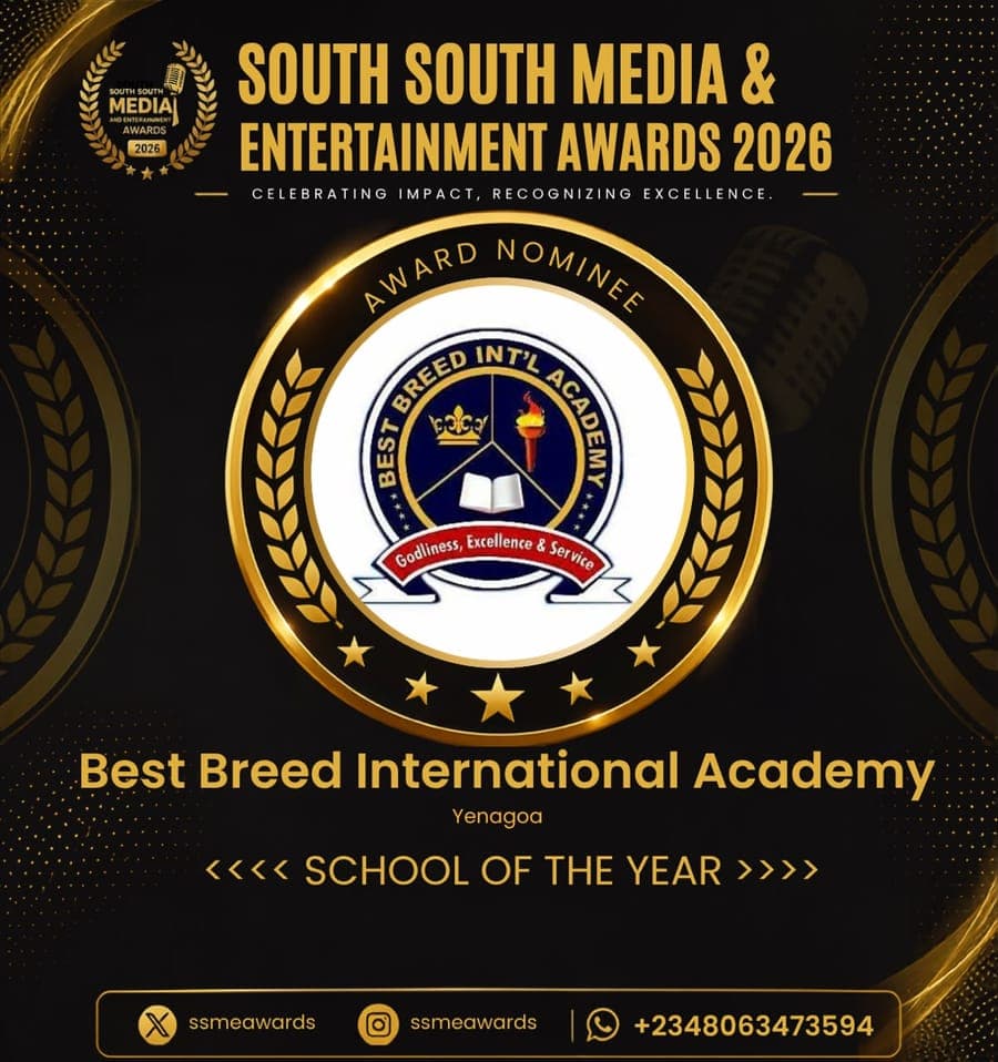 Official SSMEA 2026 nominee flier for Best Breed International Academy, Yenagoa